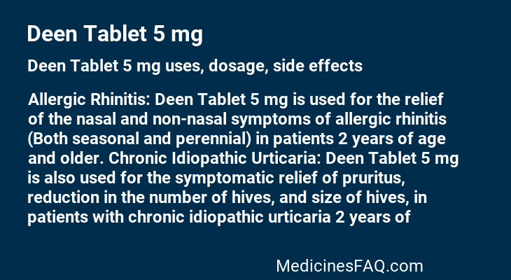 Deen Tablet 5 mg