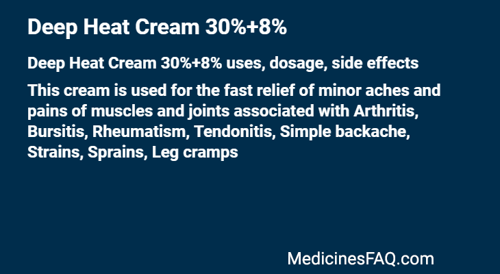 Deep Heat Cream 30%+8%