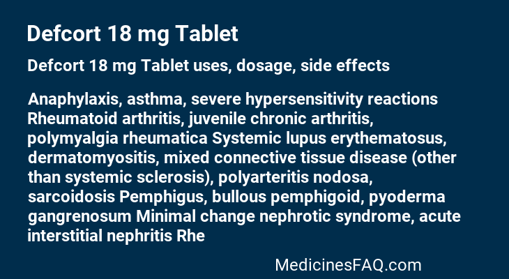 Defcort 18 mg Tablet