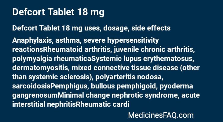 Defcort Tablet 18 mg
