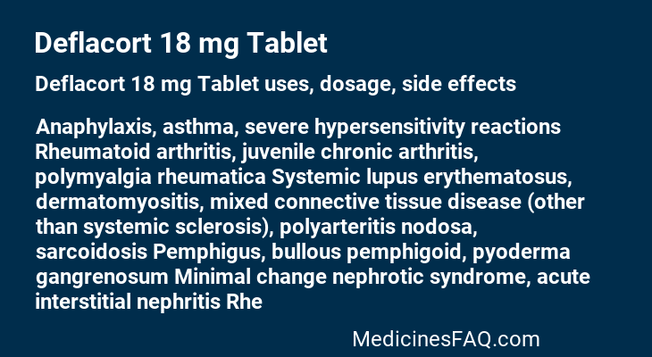 Deflacort 18 mg Tablet