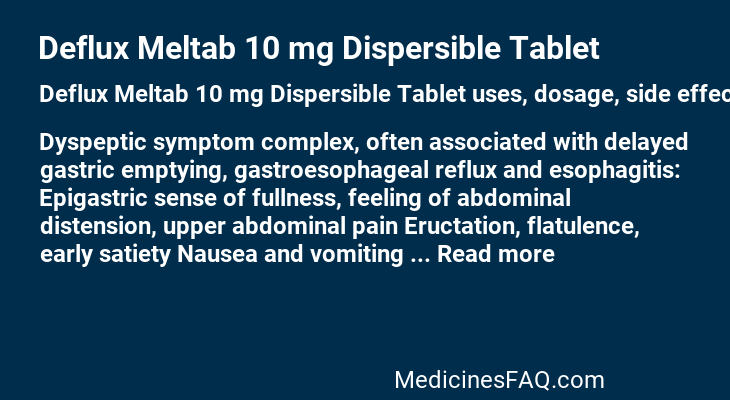 Deflux Meltab 10 mg Dispersible Tablet