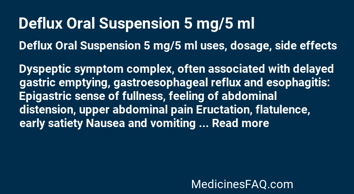 Deflux Oral Suspension 5 mg/5 ml