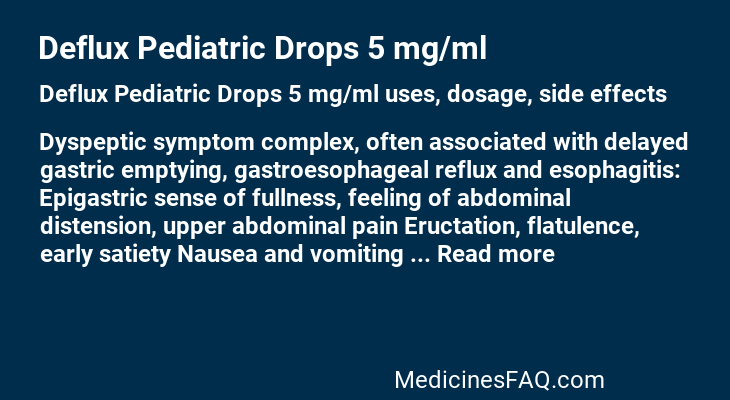 Deflux Pediatric Drops 5 mg/ml