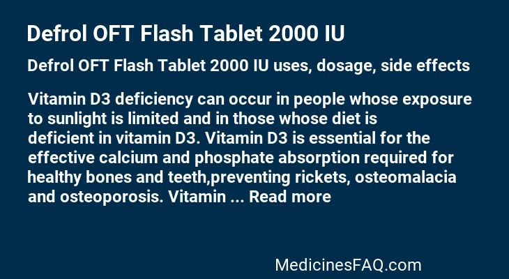 Defrol OFT Flash Tablet 2000 IU