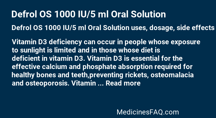 Defrol OS 1000 IU/5 ml Oral Solution