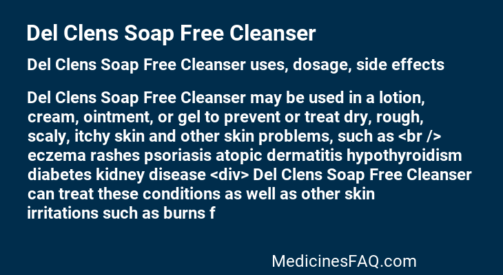 Del Clens Soap Free Cleanser