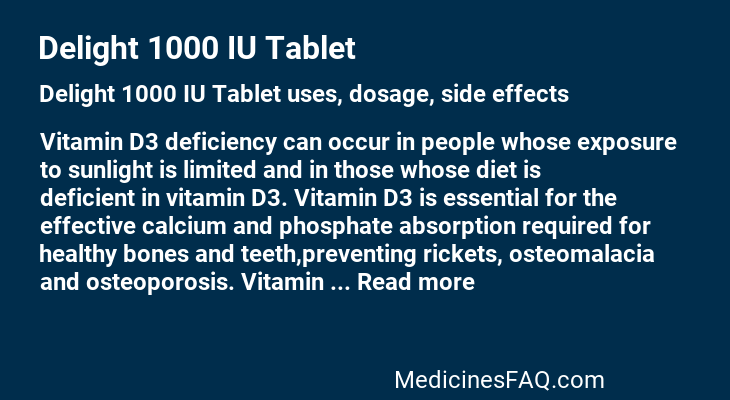 Delight 1000 IU Tablet