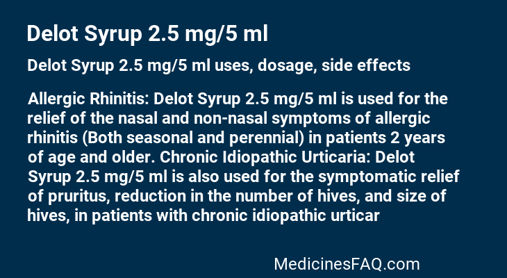 Delot Syrup 2.5 mg/5 ml