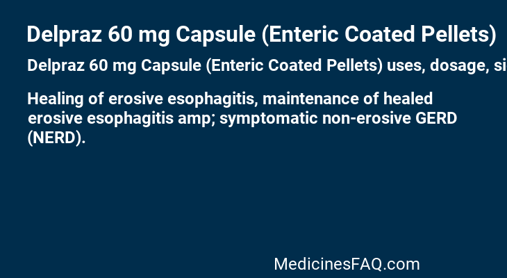 Delpraz 60 mg Capsule (Enteric Coated Pellets)