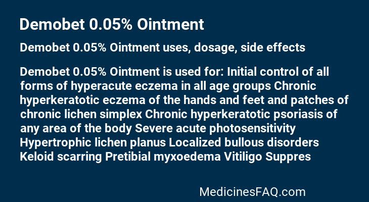 Demobet 0.05% Ointment