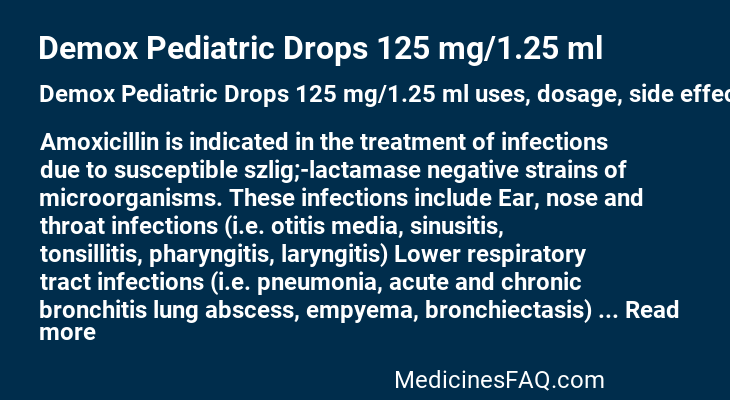 Demox Pediatric Drops 125 mg/1.25 ml