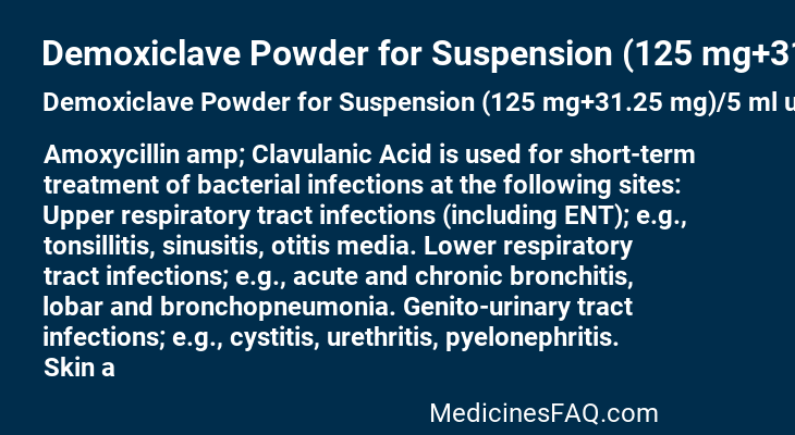 Demoxiclave Powder for Suspension (125 mg+31.25 mg)/5 ml
