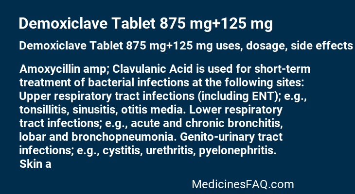 Demoxiclave Tablet 875 mg+125 mg