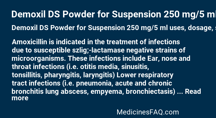 Demoxil DS Powder for Suspension 250 mg/5 ml
