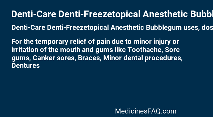 Denti-Care Denti-Freezetopical Anesthetic Bubblegum
