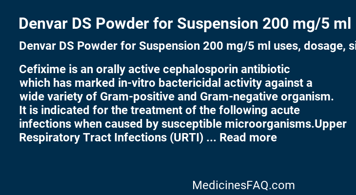 Denvar DS Powder for Suspension 200 mg/5 ml