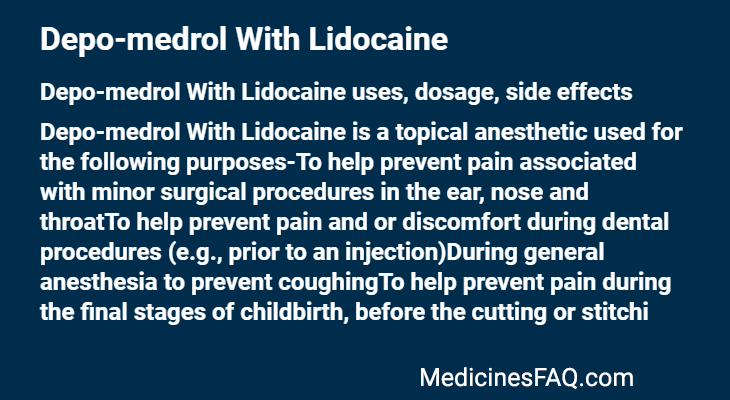 Depo-medrol With Lidocaine