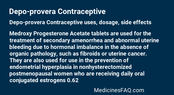 Depo-provera Contraceptive