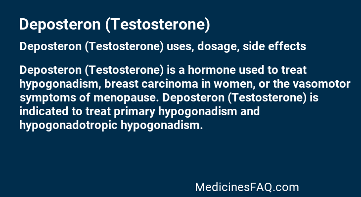 Deposteron (Testosterone)