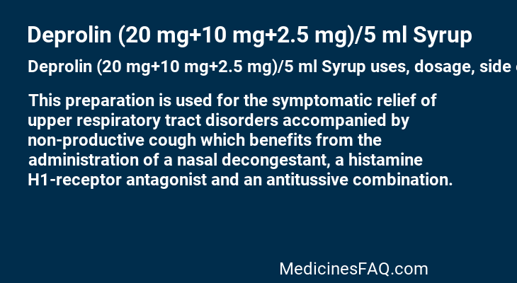 Deprolin (20 mg+10 mg+2.5 mg)/5 ml Syrup