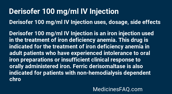 Derisofer 100 mg/ml IV Injection