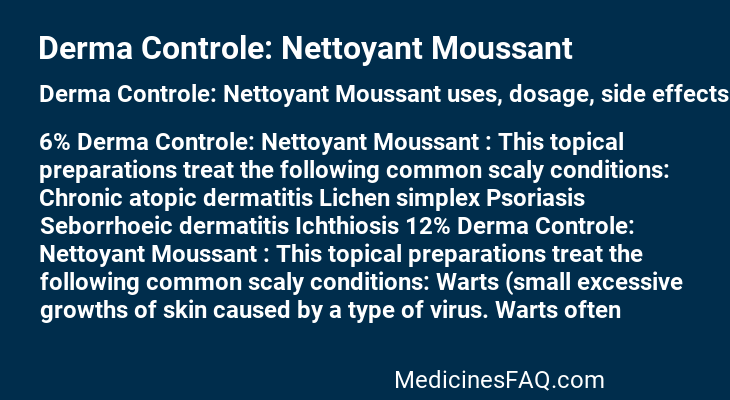 Derma Controle: Nettoyant Moussant