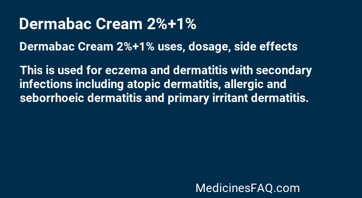 Dermabac Cream 2%+1%