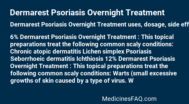 Dermarest Psoriasis Overnight Treatment