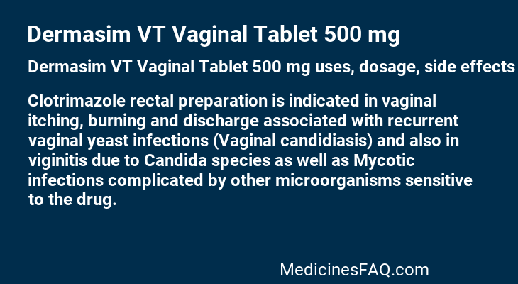 Dermasim VT Vaginal Tablet 500 mg