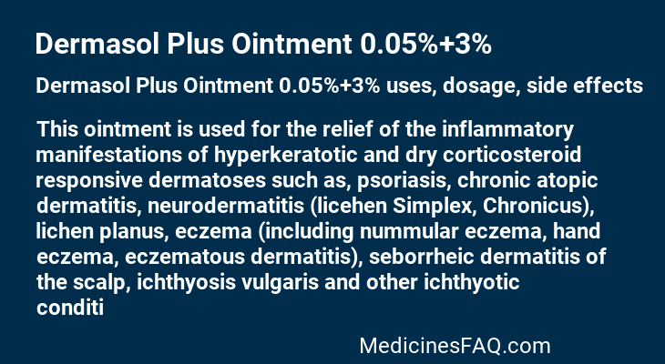 Dermasol Plus Ointment 0.05%+3%