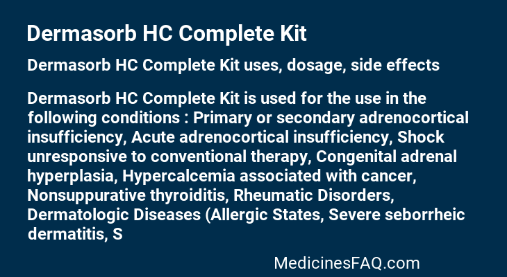 Dermasorb HC Complete Kit