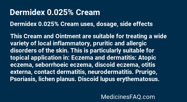 Dermidex 0.025% Cream