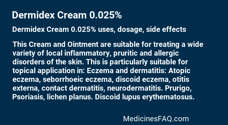 Dermidex Cream 0.025%