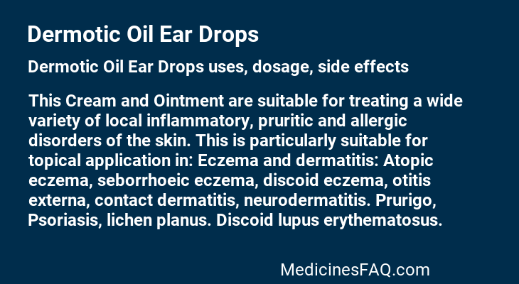 Dermotic Oil Ear Drops