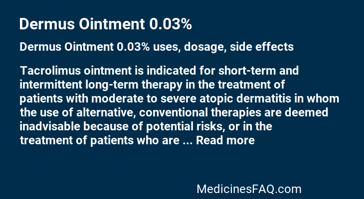 Dermus Ointment 0.03%