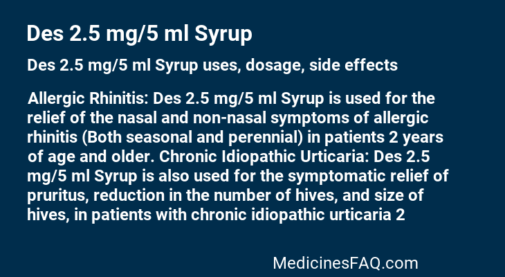 Des 2.5 mg/5 ml Syrup