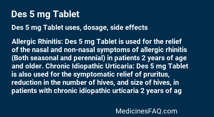 Des 5 mg Tablet