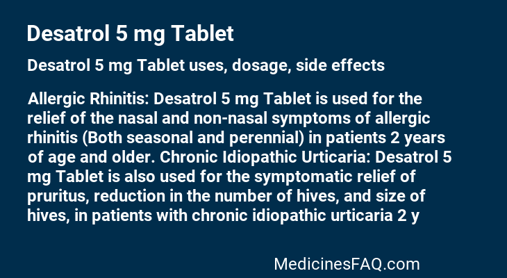 Desatrol 5 mg Tablet