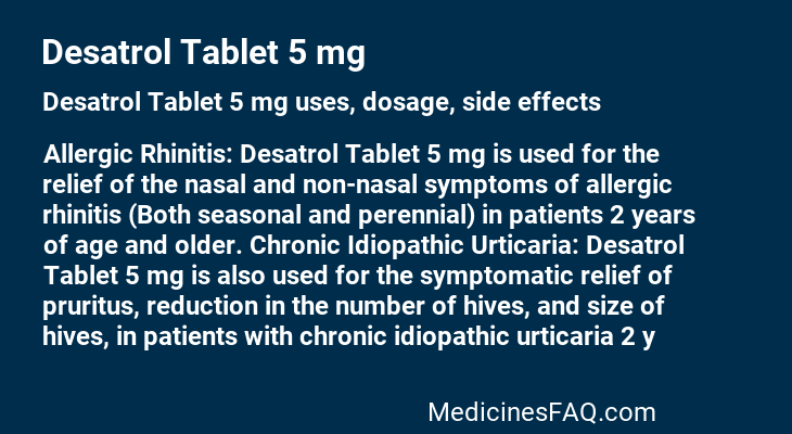 Desatrol Tablet 5 mg