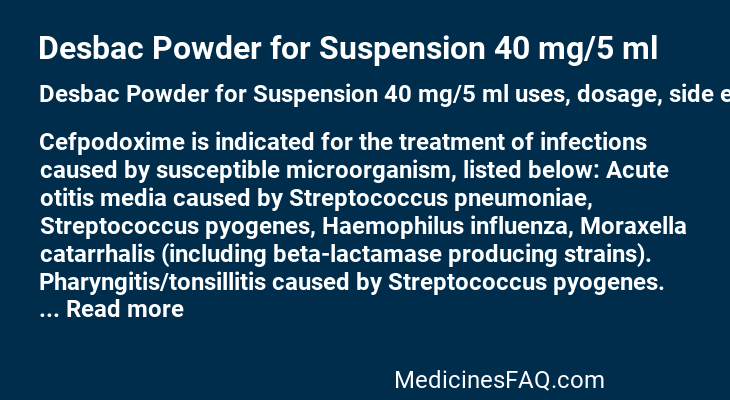 Desbac Powder for Suspension 40 mg/5 ml