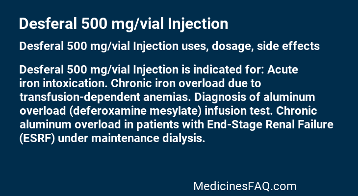 Desferal 500 mg/vial Injection