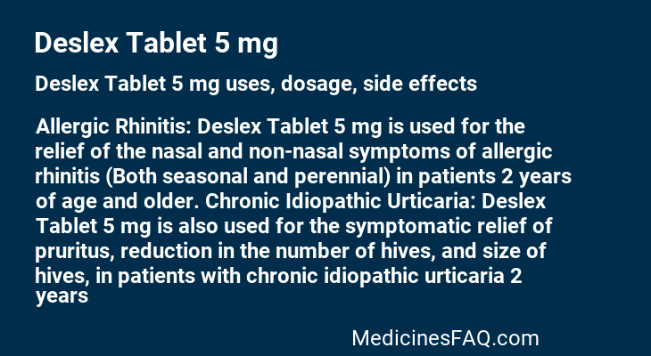 Deslex Tablet 5 mg