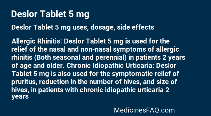 Deslor Tablet 5 mg