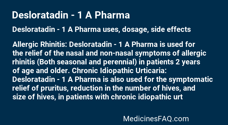 Desloratadin - 1 A Pharma