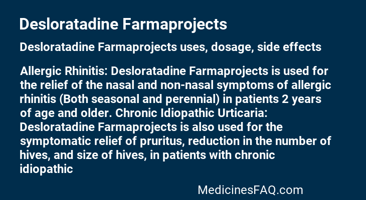 Desloratadine Farmaprojects