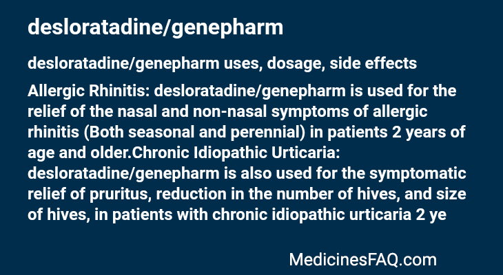desloratadine/genepharm