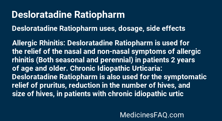 Desloratadine Ratiopharm