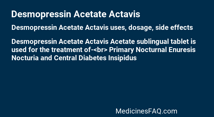 Desmopressin Acetate Actavis