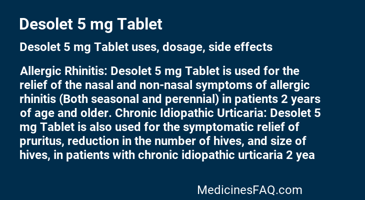 Desolet 5 mg Tablet